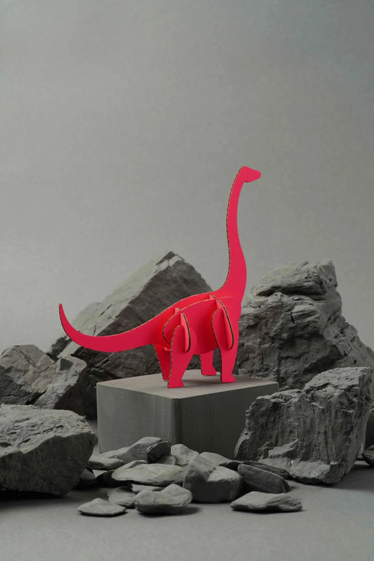 Brachiosaurus - Kit en carton Assembli Fluor Pink 