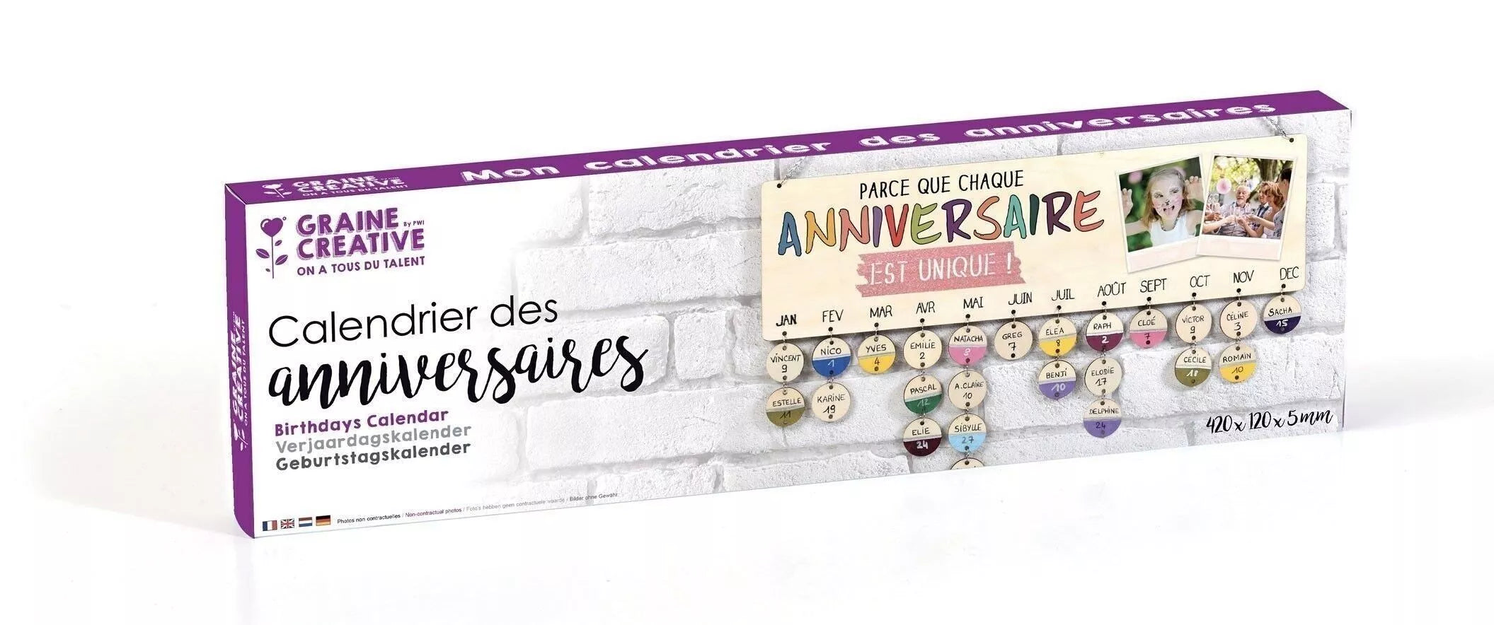 Calendrier des anniversaires - Kit DIY Graine Créative 