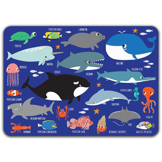 Comme un poisson dans l'eau - Set de table dorure Cartes d'Art 