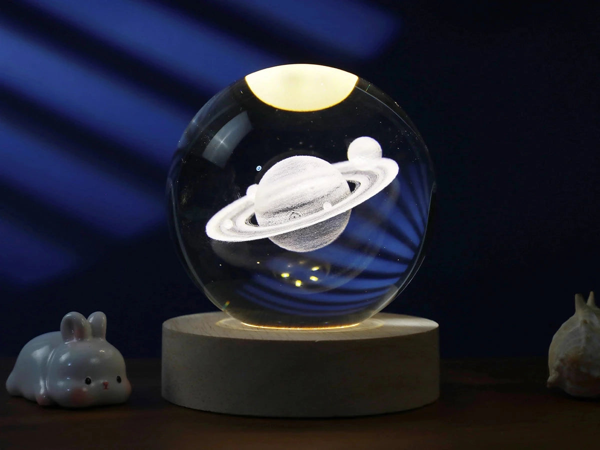 Crystal Ball Medium - Lampe de table LED boule de cristal iTotal Saturn 