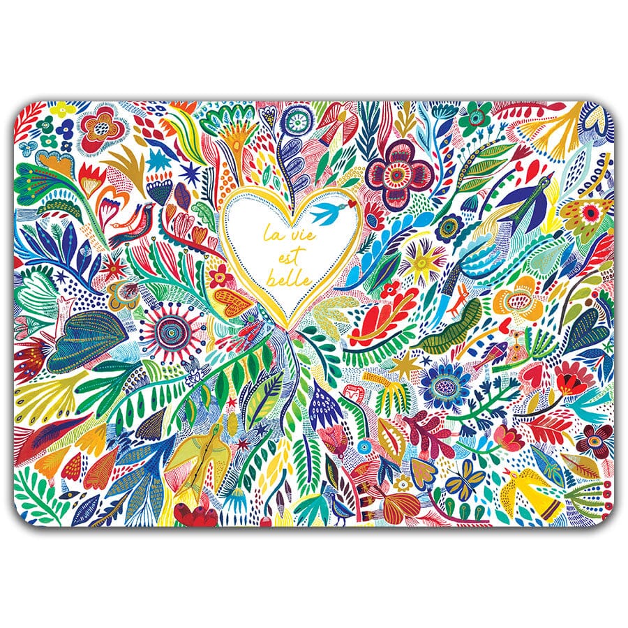 La vie est belle - Set de table dorure Cartes d'Art 