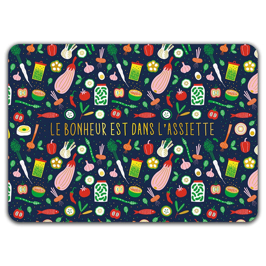 Le bonheur est dans l'assiette - Set de table dorure* Cartes d'Art 