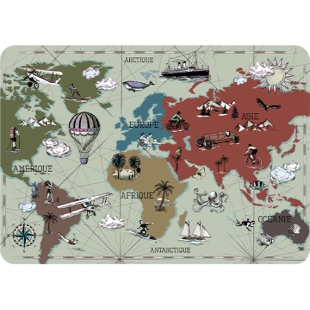 Voyages - Set de table dorure Cartes d'art 