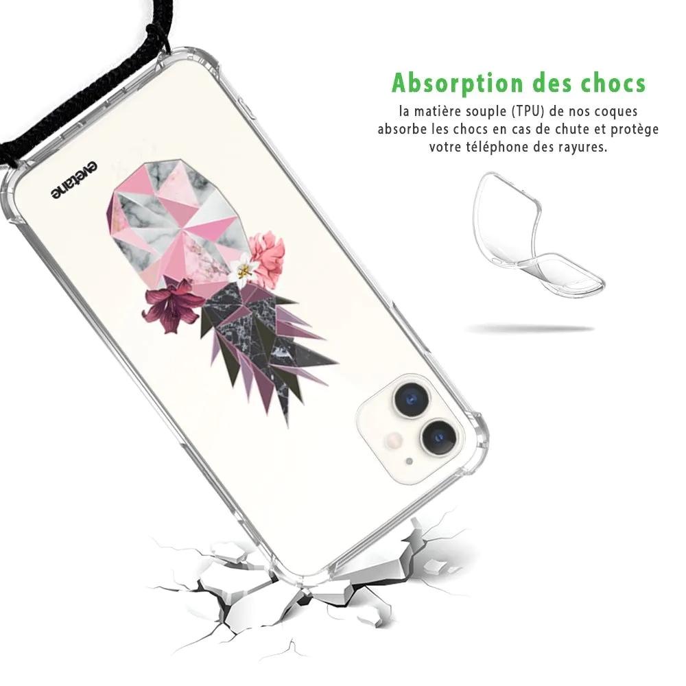 Ananas Fleuri - Coque iPhone 11 avec cordon Housses pour téléphones mobiles Evetane 