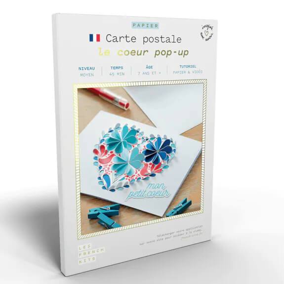 Le coeur pop-up - Carte postale DIY Les French Kits 