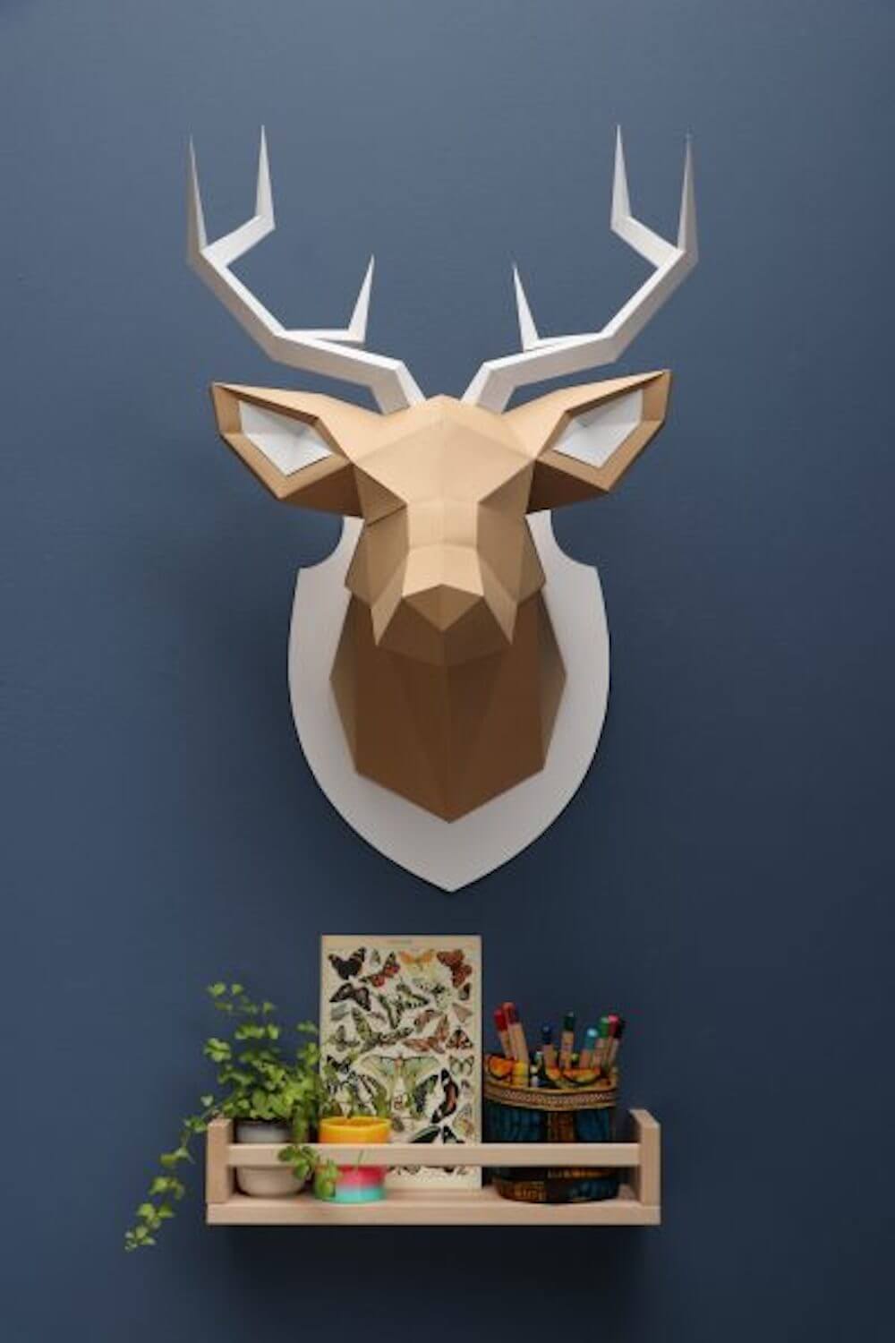 Paper Deer - Trophée en papier Assembli Caramel Brown 