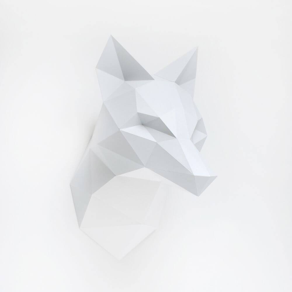 Paper Fox - Trophée en papier Assembli Concrete Grey 