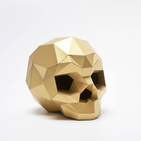 Paper Sapiens - Statue en papier Assembli Satin Gold 