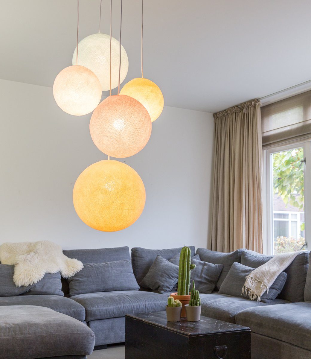 Pastel - Suspension 5 globes Cotton Ball Lights 