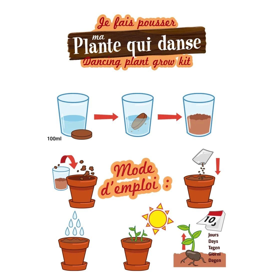 Plante qui danse - Kit terre cuite 8 cm Radis et Capucine 